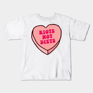 Riots Not Diets - Love Heart Feminist Design Kids T-Shirt